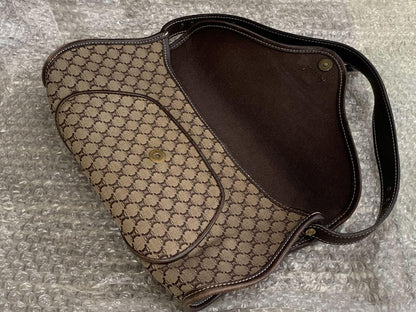 CELINE Accessory Pouch Hand Pouch Macadam Canvas Brown Authentic