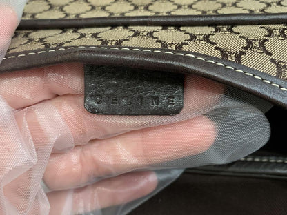 CELINE Accessory Pouch Hand Pouch Macadam Canvas Brown Authentic
