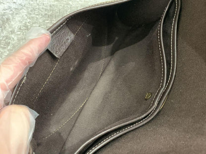 CELINE Accessory Pouch Hand Pouch Macadam Canvas Brown Authentic