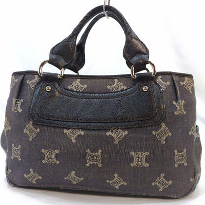 CELINE Hand Bag Tote Purse Boogie Macadam Leather Denim Authentic
