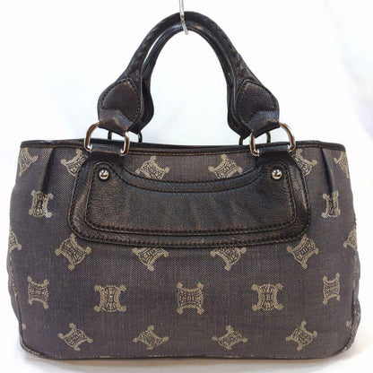 CELINE Hand Bag Tote Purse Boogie Macadam Leather Denim Authentic