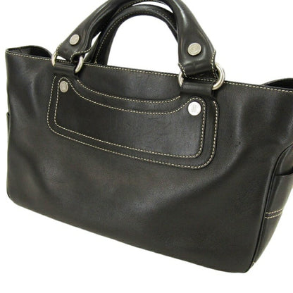 CELINE Hand Bag Tote Purse Boogie Leather Black Authentic