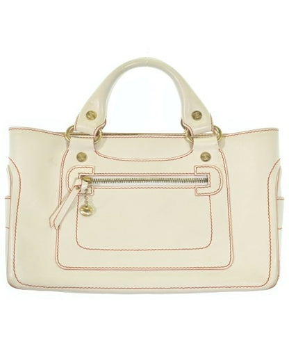 CELINE Hand Bag Tote Purse White Authentic
