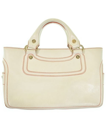 CELINE Hand Bag Tote Purse White Authentic