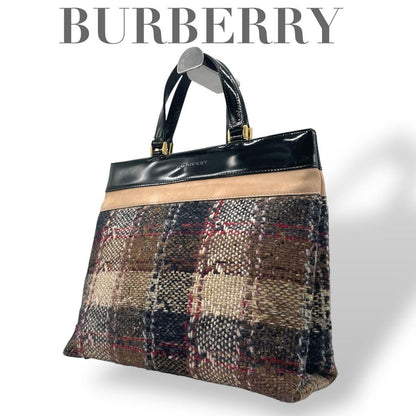 BURBERRY Hand Bag Tote Purse Nova Check Multicolor Authentic