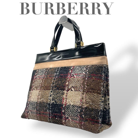 BURBERRY Hand Bag Tote Purse Nova Check Multicolor Authentic