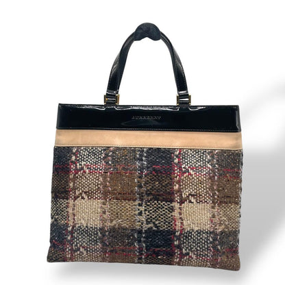BURBERRY Hand Bag Tote Purse Nova Check Multicolor Authentic