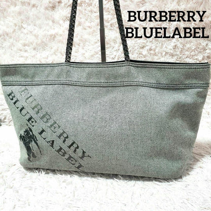 BURBERRY BLUE LABEL Hand Bag Tote Purse Gray Authentic