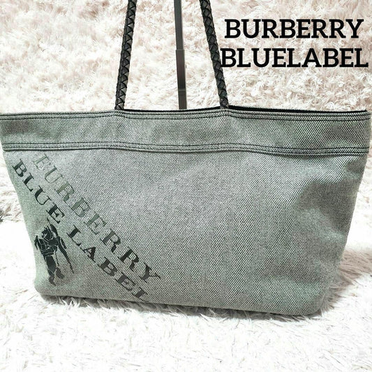 BURBERRY BLUE LABEL Hand Bag Tote Purse Gray Authentic
