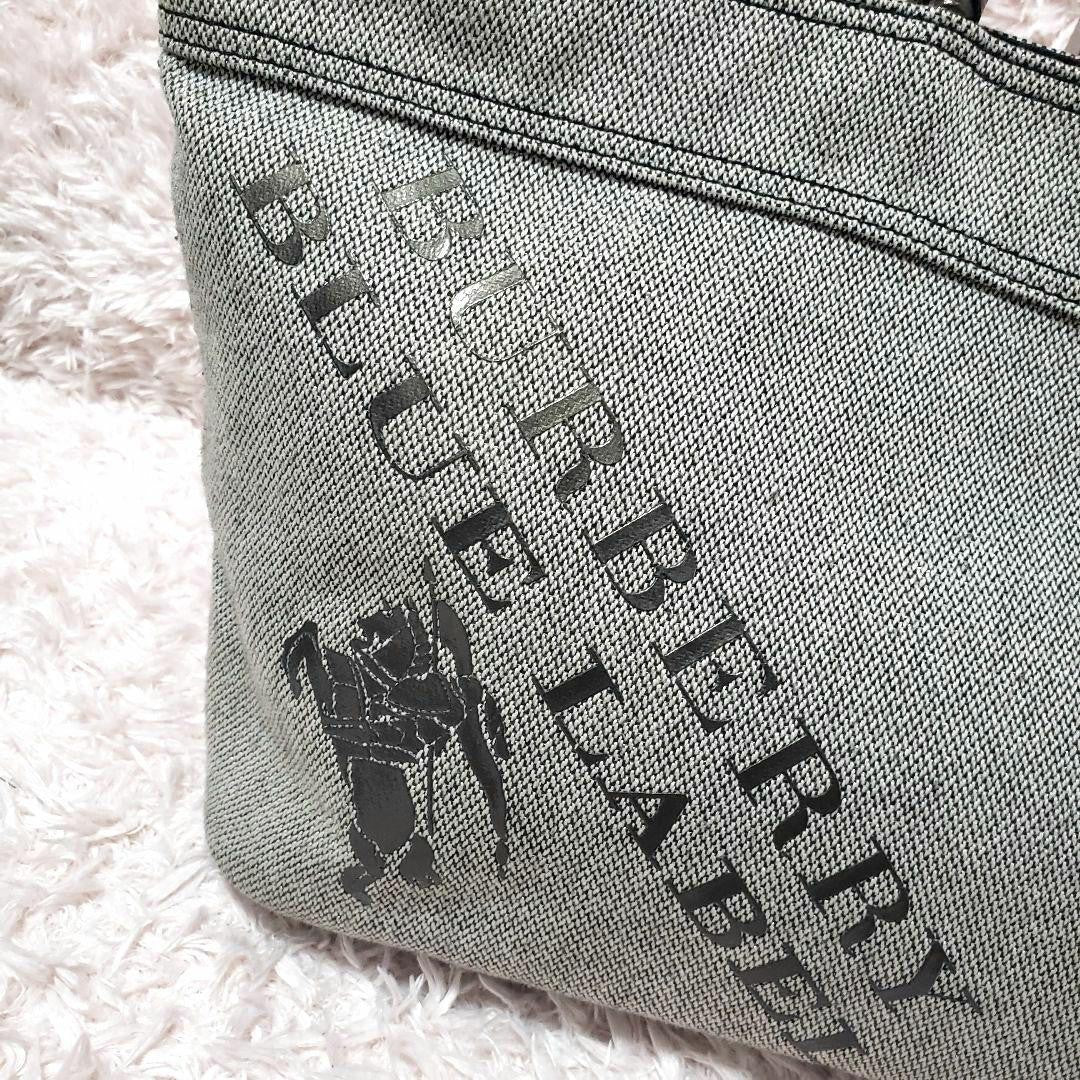 BURBERRY BLUE LABEL Hand Bag Tote Purse Gray Authentic