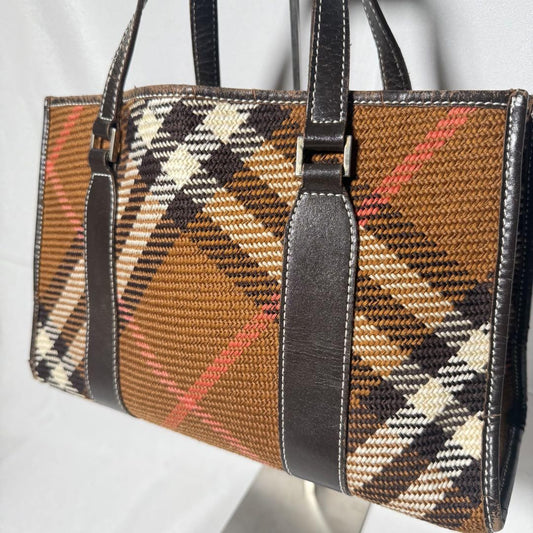 BURBERRY LONDON Hand Bag Tote Purse Nova Check Authentic