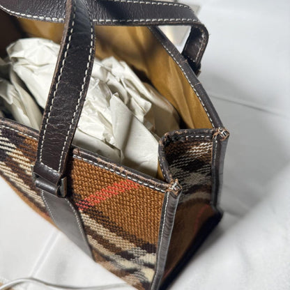 BURBERRY LONDON Hand Bag Tote Purse Nova Check Authentic