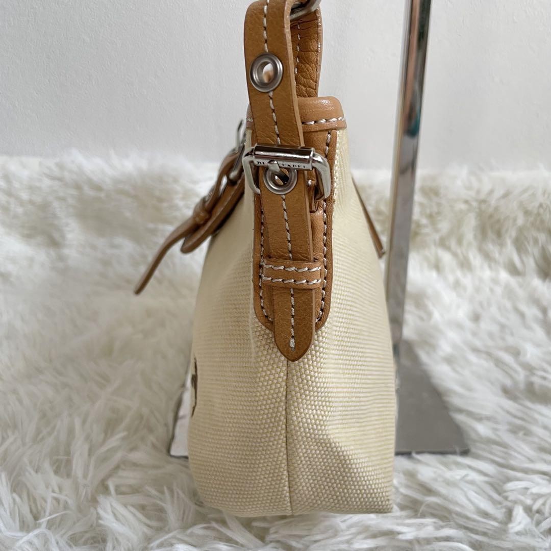 BURBERRY Shoulder Bag Purse Canvas Leather Camel Beige Authentic