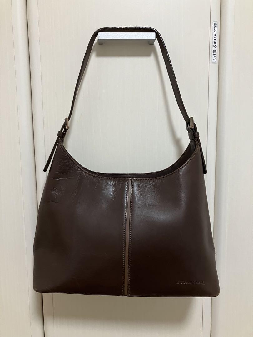 BURBERRY Shoulder Bag Purse Nova Check Brown Authentic