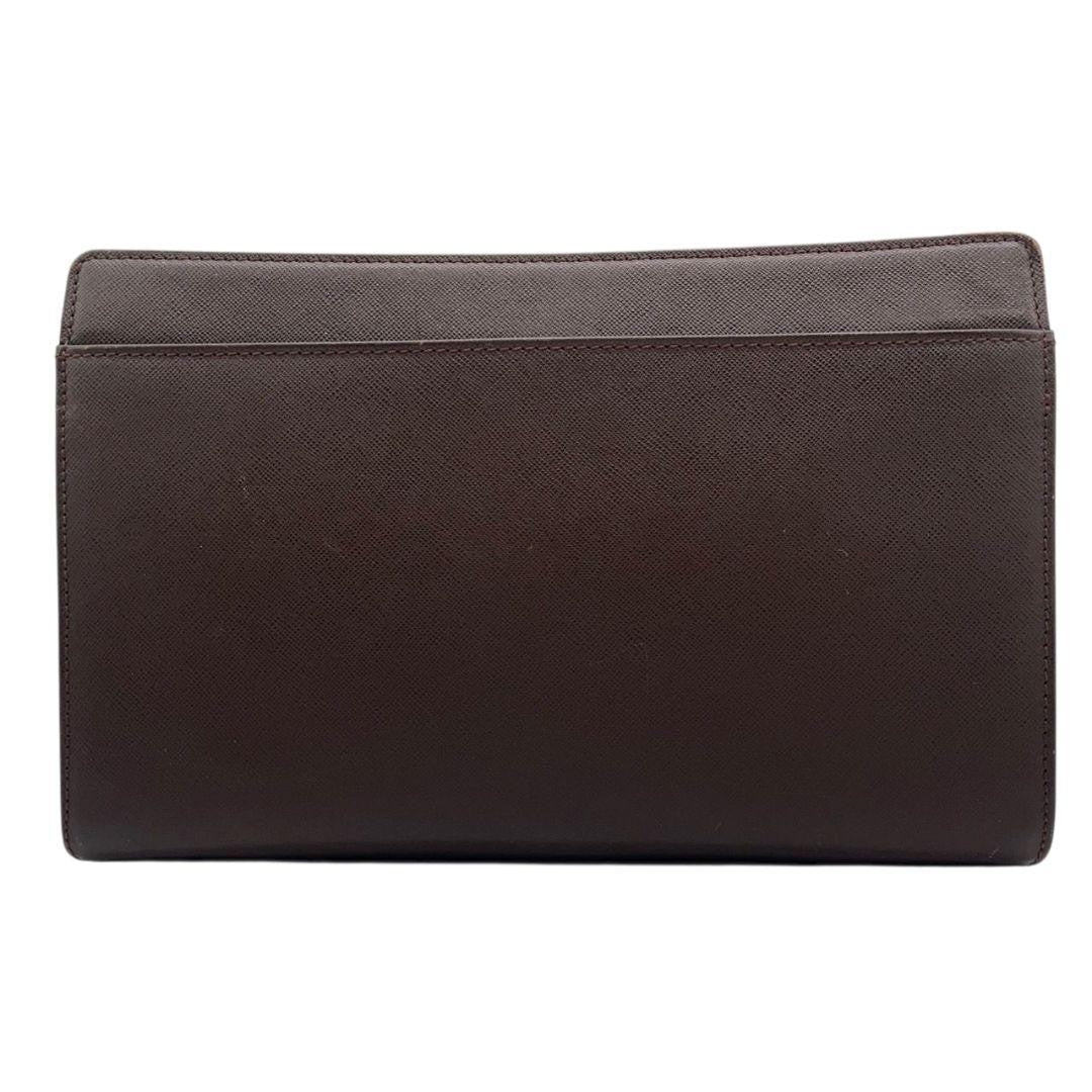 BURBERRY Clutch Bag Second Bag Leather Brown Authentic
