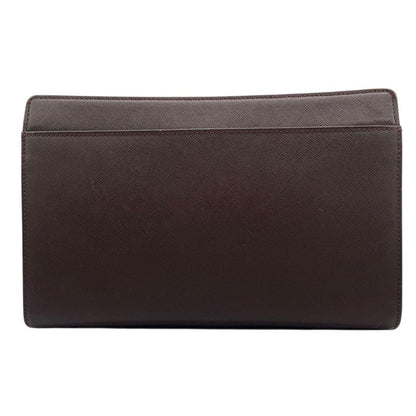 BURBERRY Clutch Bag Second Bag Leather Brown Authentic