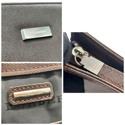 BURBERRY Clutch Bag Second Bag Leather Brown Authentic