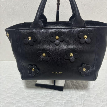 BURBERRY BLUE LABEL Hand Bag Tote Purse 2way Nova Check Leather Black Authentic
