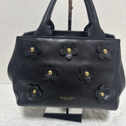 BURBERRY BLUE LABEL Hand Bag Tote Purse 2way Nova Check Leather Black Authentic