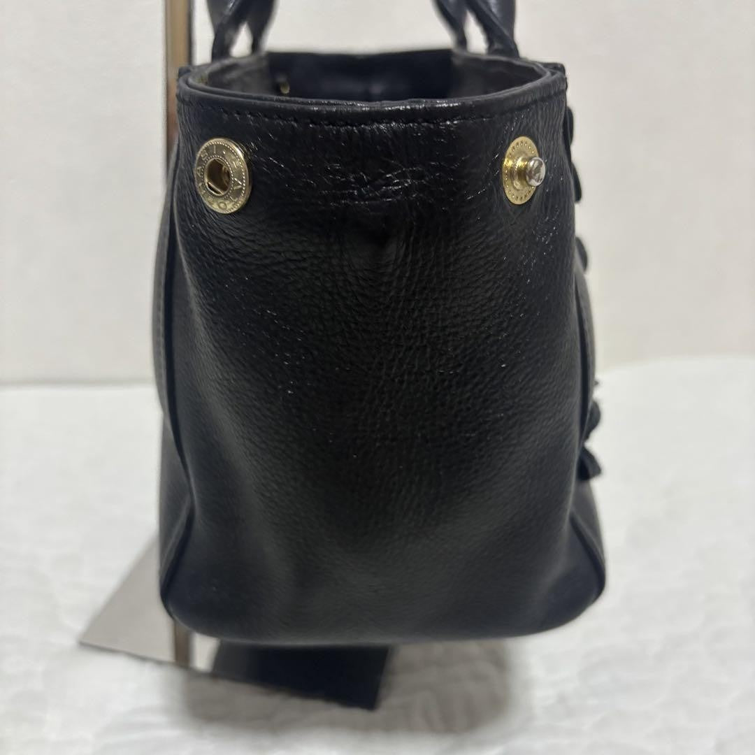 BURBERRY BLUE LABEL Hand Bag Tote Purse 2way Nova Check Leather Black Authentic