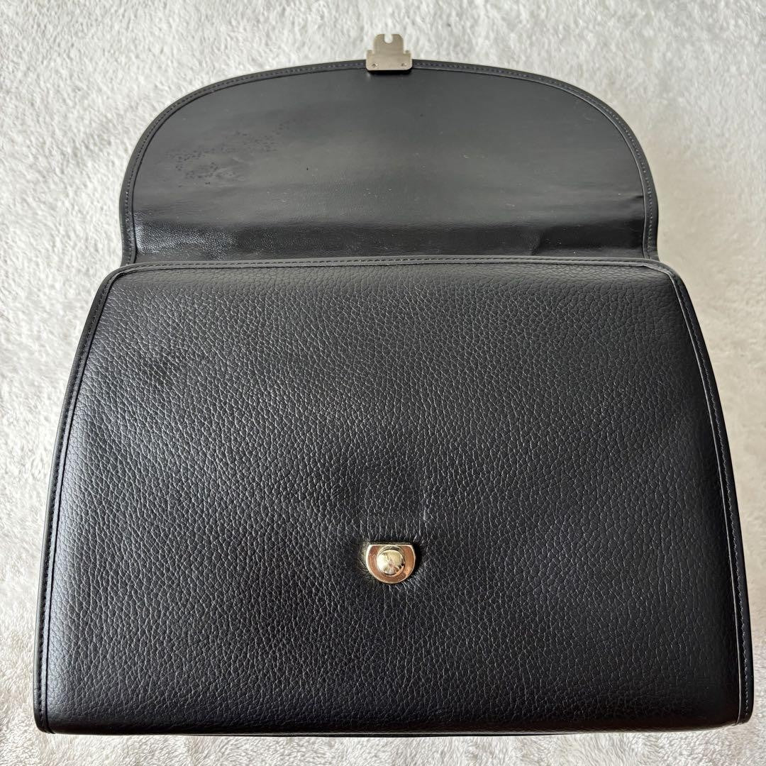 BURBERRYS Hand Bag Tote Purse Nova Check Leather Black Authentic