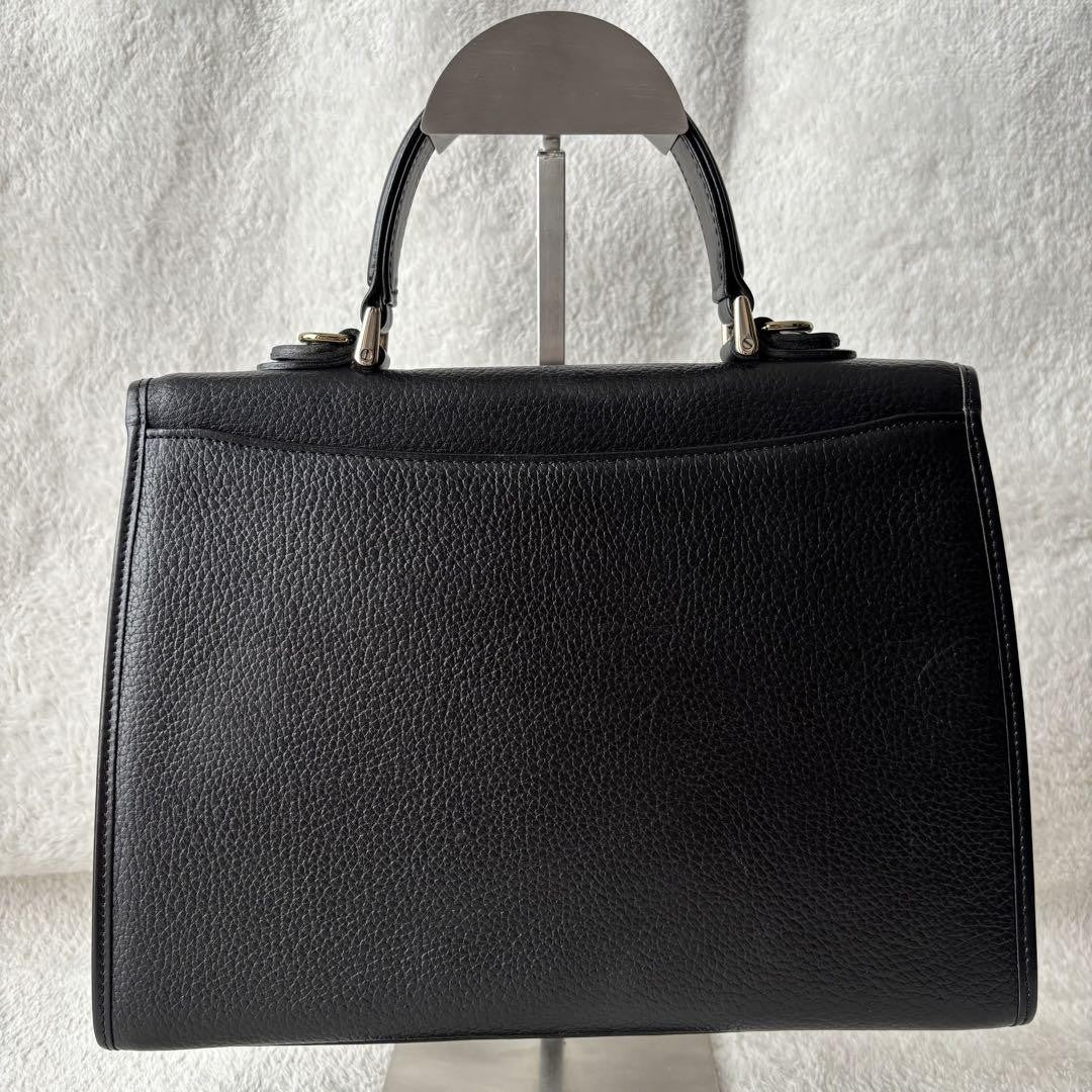 BURBERRYS Hand Bag Tote Purse Nova Check Leather Black Authentic
