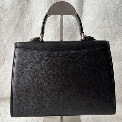 BURBERRYS Hand Bag Tote Purse Nova Check Leather Black Authentic