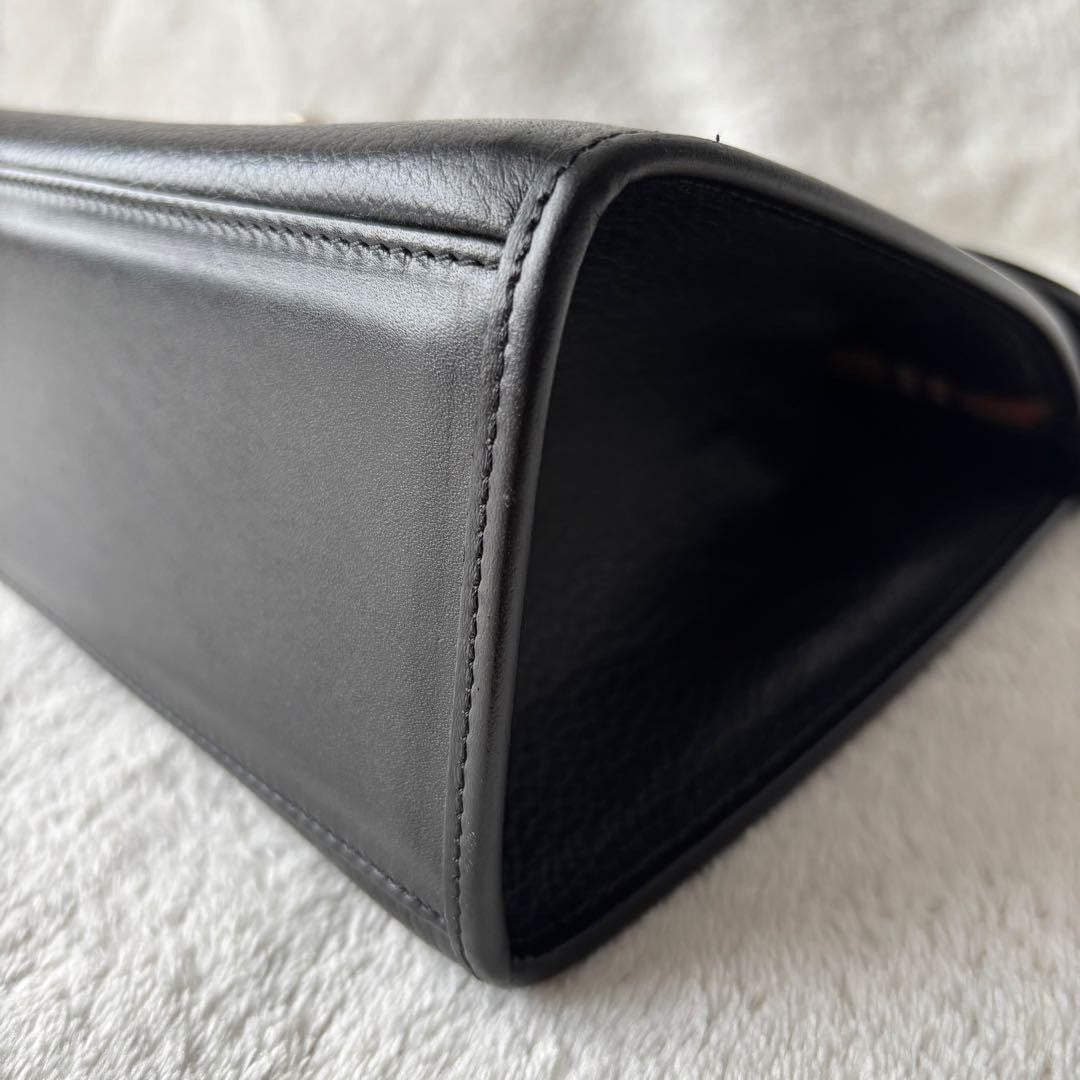 BURBERRYS Hand Bag Tote Purse Nova Check Leather Black Authentic