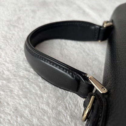 BURBERRYS Hand Bag Tote Purse Nova Check Leather Black Authentic