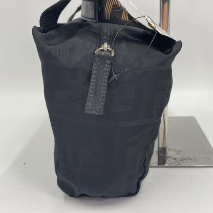 FENDI Mini Hand Bag Tote Purse Hand Pouch FF Zucca Black Authentic