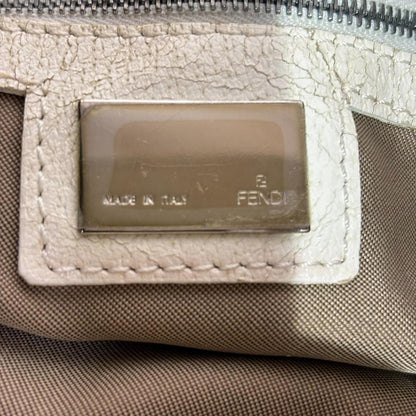 FENDI Shoulder Bag Purse Canvas Leather Light Blue Authentic