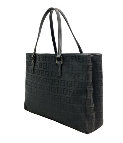 FENDI Hand Bag Tote Purse FF Zucchino Black Authentic