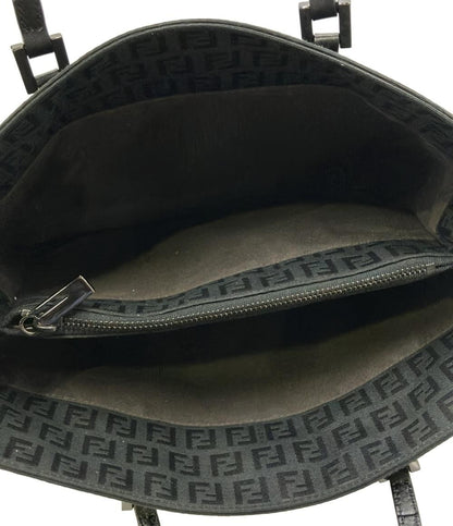 FENDI Hand Bag Tote Purse FF Zucchino Black Authentic