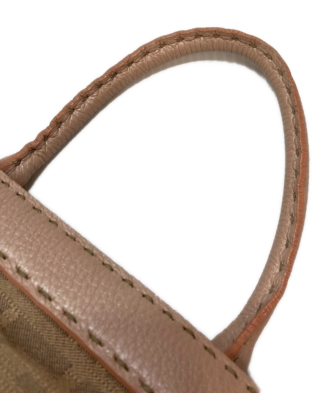 FENDI Hand Bag Tote Purse FF Zucca Beige Pink Authentic