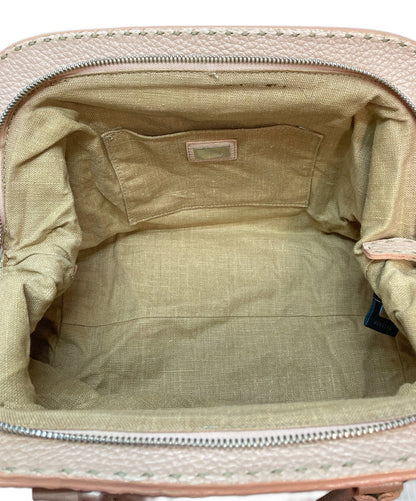 FENDI Hand Bag Tote Purse FF Zucca Beige Pink Authentic