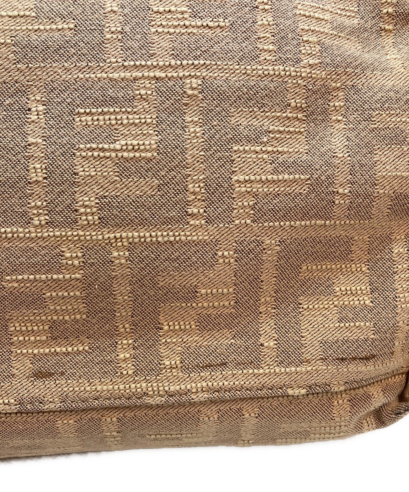 FENDI Hand Bag Tote Purse FF Zucca Beige Pink Authentic