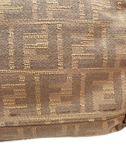 FENDI Hand Bag Tote Purse FF Zucca Beige Pink Authentic