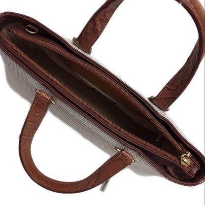 LOEWE Hand Bag Tote Purse 2way Anagram Beige Authentic