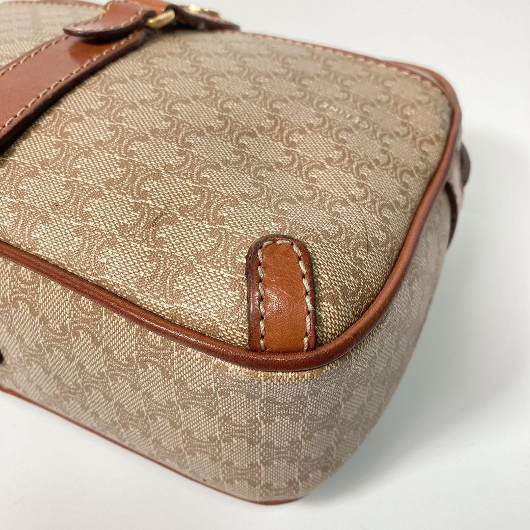 CELINE shoulder bag Macadam Purse PVC Beige Brown Authentic Women's Used