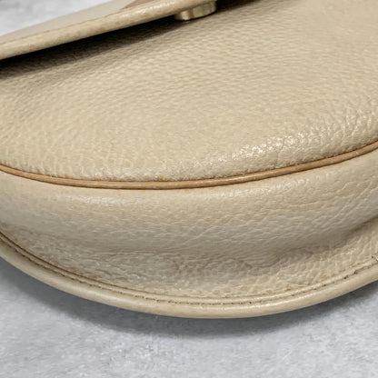 Christian Dior Bag CD Shoulder Purse Leather Beige Silver Gold Used Authentic