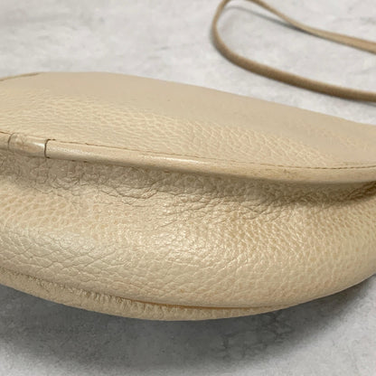 Christian Dior Bag CD Shoulder Purse Leather Beige Silver Gold Used Authentic
