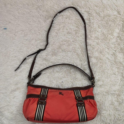 BURBERRY BLUE LABEL Shoulder Bag Purse 2way Nylon Leather Authentic