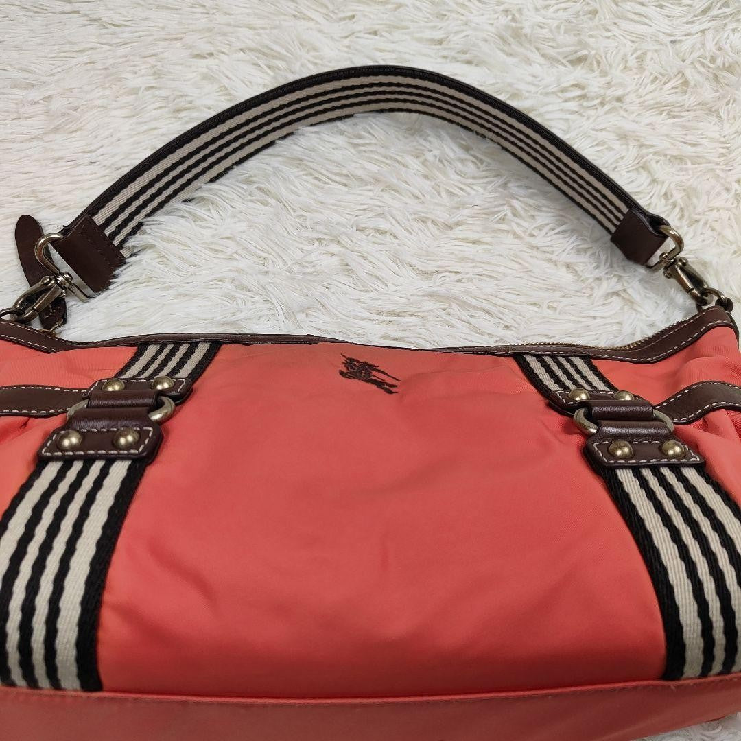 BURBERRY BLUE LABEL Shoulder Bag Purse 2way Nylon Leather Authentic