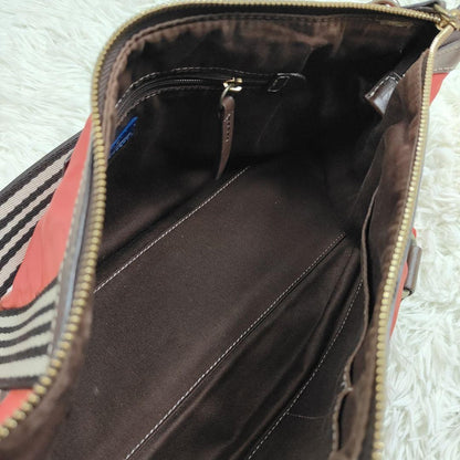 BURBERRY BLUE LABEL Shoulder Bag Purse 2way Nylon Leather Authentic