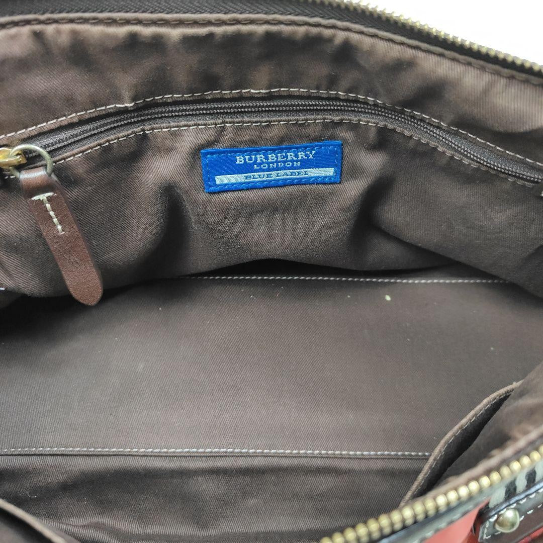 BURBERRY BLUE LABEL Shoulder Bag Purse 2way Nylon Leather Authentic