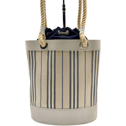 BURBERRY Hand Bag Tote Purse Stripe Authentic