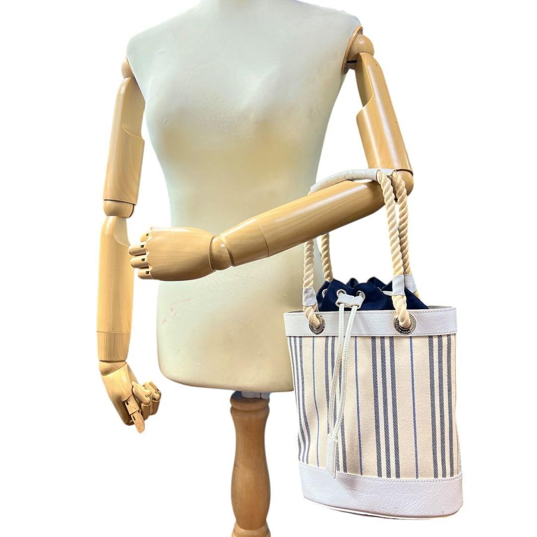 BURBERRY Hand Bag Tote Purse Stripe Authentic