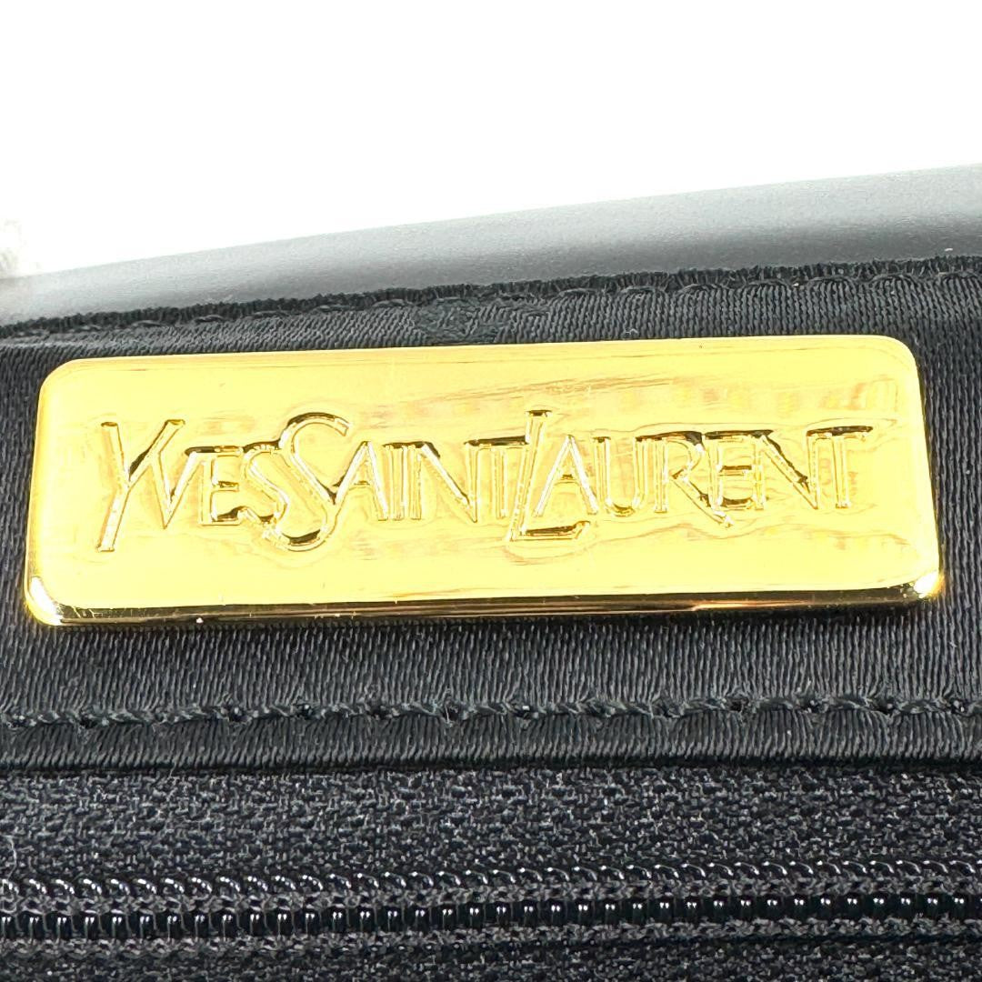 Saint Laurent Hand Bag Tote Purse YSL Leather Black Authentic