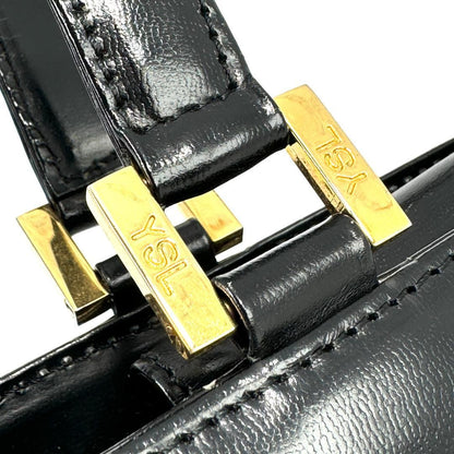 Saint Laurent Hand Bag Tote Purse YSL Leather Black Authentic