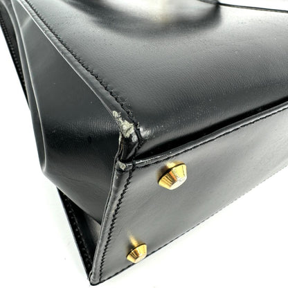 Saint Laurent Hand Bag Tote Purse YSL Leather Black Authentic